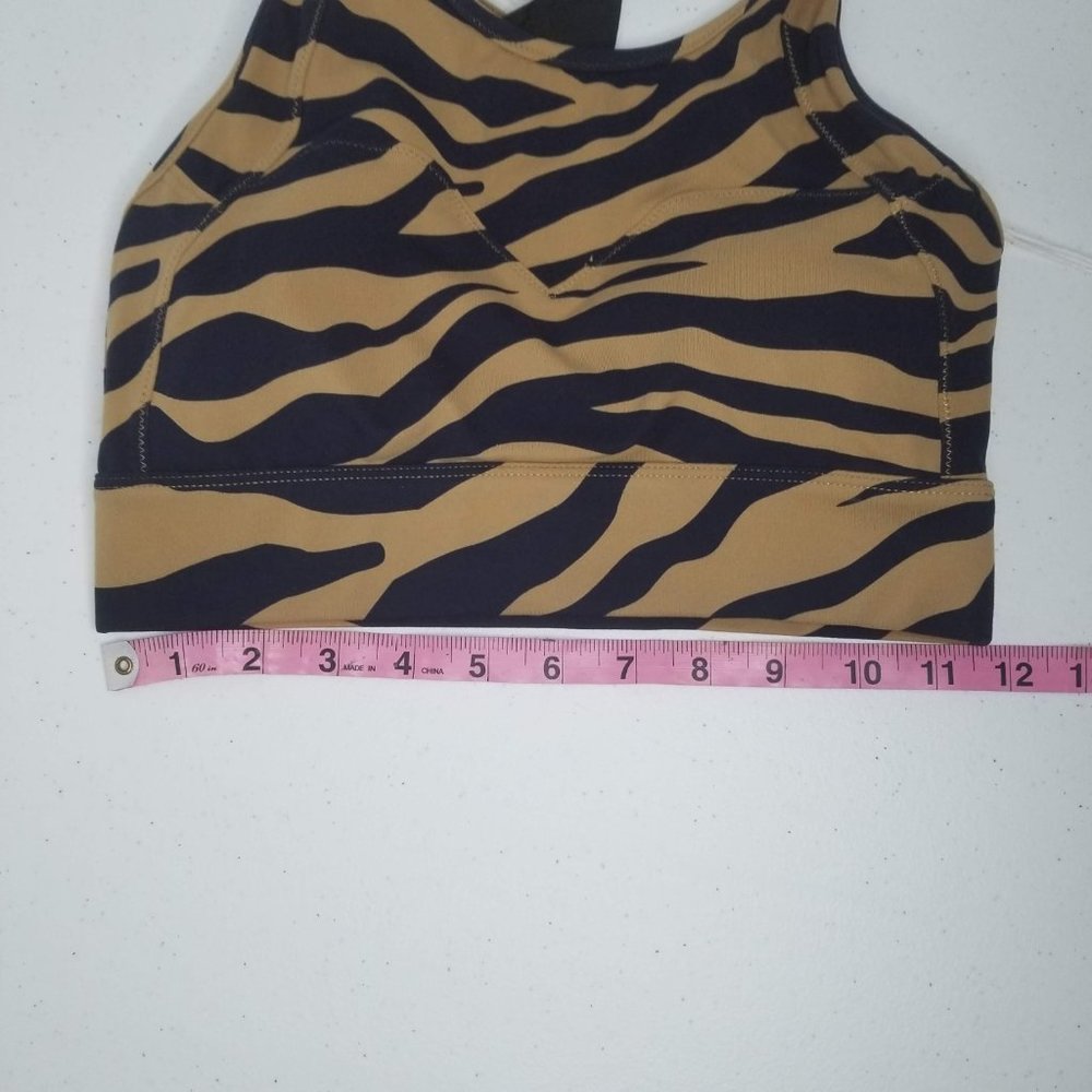 Varley Bassett Bra in Buck Zebra S (Anthropologie) Dark blue Beige NWT - Picture 7 of 9